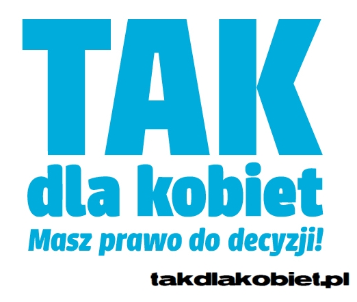 Blue and white logo of the Tak dla Kobiet initiative.