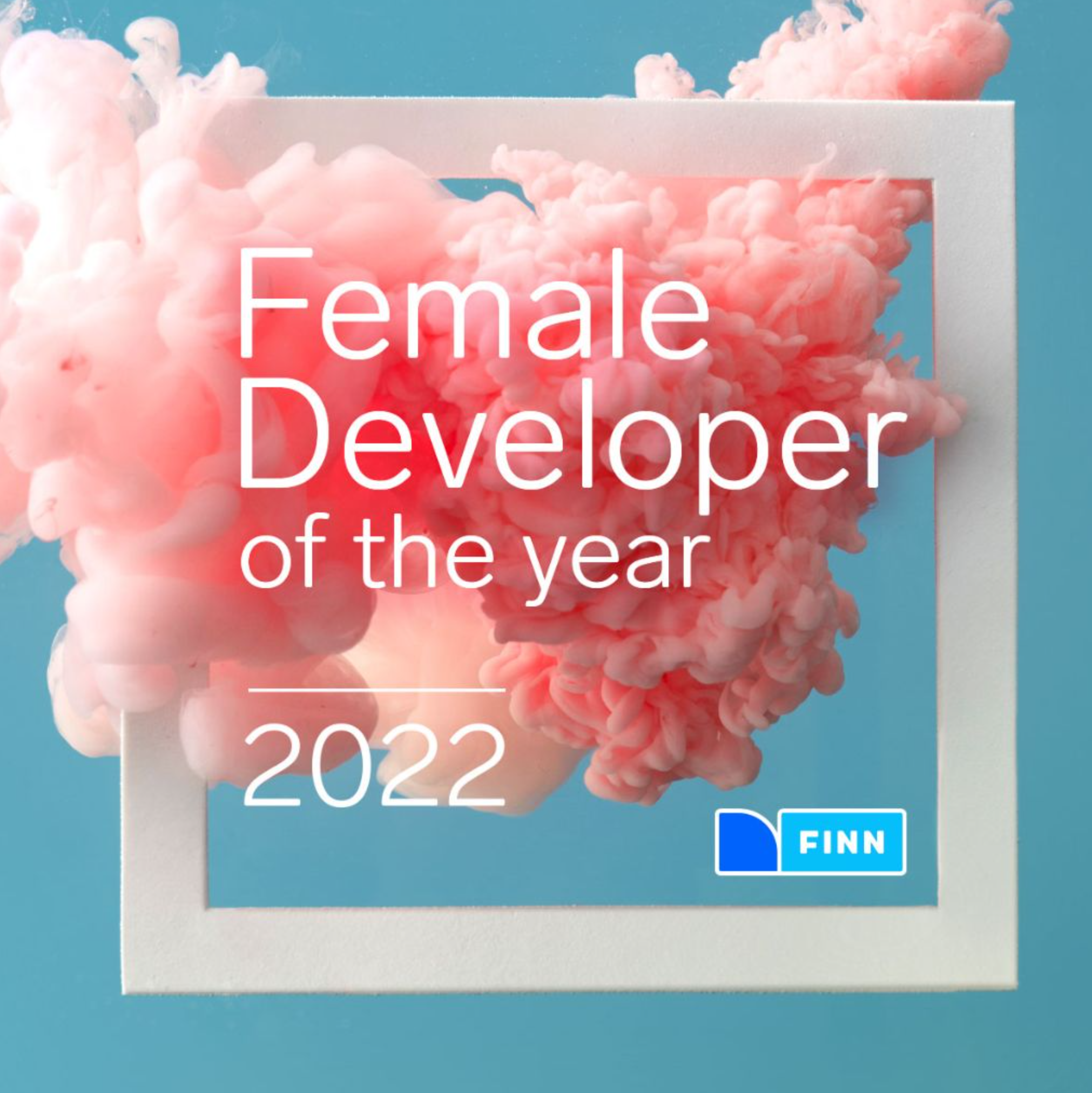 Logo of the Female Developer of the Year award by FINN.no with the year 2022, because there was no logo for the year 2021.